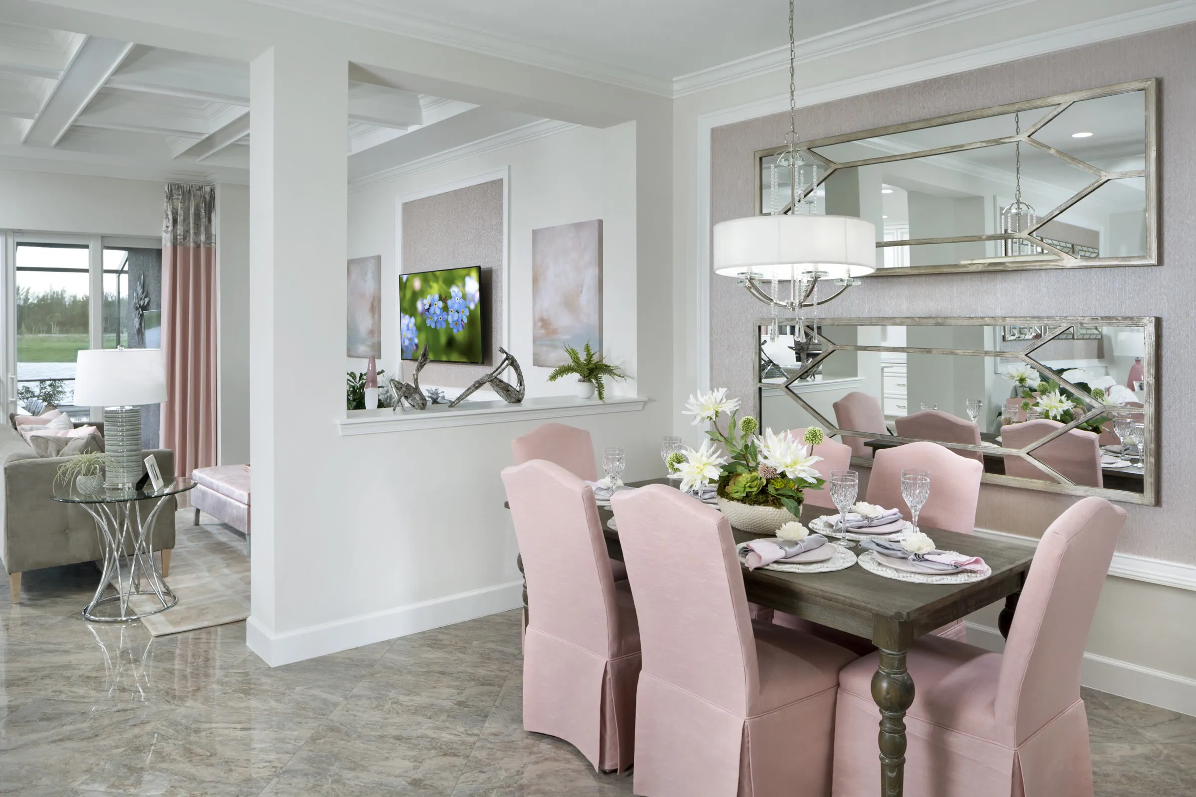 Westlake lagoon pool deck and resort amenities — new homes Palm Beach County